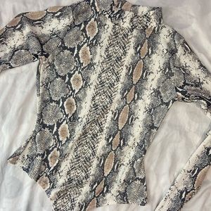 Chic Animal Print PLT Bodysuit